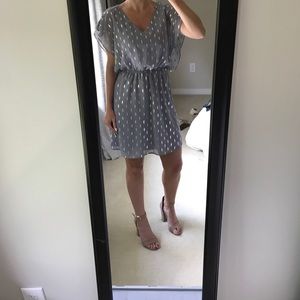 Grey dress w/ gold/silver design